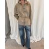 image:imageCHARTOU Women Faux Suede Coat Jacket Fall 2025 Button Down Long Sleeve Outwear Shacket with BeltKhaki