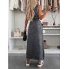 image:imageCHARTOU Women Lapel Sleeveless Denim Shirt Dress Button Down Belted Jean Dress with PocketsGrey
