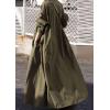 image:imageCHARTOU Women Long Sleeve Maxi Dress Ruffle Flowy Shirt Dress Oversize Tunic Dress A Line Beach Plus SizeArmygreen