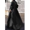 image:imageCHARTOU Women Long Sleeve Maxi Dress Ruffle Flowy Shirt Dress Oversize Tunic Dress A Line Beach Plus SizeBlack