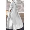 image:imageCHARTOU Women Long Sleeve Maxi Dress Ruffle Flowy Shirt Dress Oversize Tunic Dress A Line Beach Plus SizeWhite