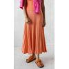image:imageCHARTOU Women Long Winter Sweater Skirt Elastic Waist Accordion Pleated Pencil Knit SkirtOrange