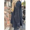 image:imageCHARTOU Women Notch Lapel Knit Patchwork Sleeve Coat Winter Buttons DoubleSized Wool Blend PeacoatBlack
