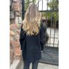image:imageCHARTOU Women Notch Lapel Knit Patchwork Sleeve Coat Winter Buttons DoubleSized Wool Blend PeacoatBlack