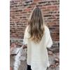 image:imageCHARTOU Women Notch Lapel Knit Patchwork Sleeve Coat Winter Buttons DoubleSized Wool Blend PeacoatCream