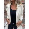 image:imageCHARTOU Women Notch Lapel Knit Patchwork Sleeve Coat Winter Buttons DoubleSized Wool Blend PeacoatCream