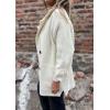 image:imageCHARTOU Women Notch Lapel Knit Patchwork Sleeve Coat Winter Buttons DoubleSized Wool Blend PeacoatCream