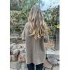 image:imageCHARTOU Women Notch Lapel Knit Patchwork Sleeve Coat Winter Buttons DoubleSized Wool Blend PeacoatGrey Green
