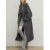 image:imageCHARTOU Women Open Front Long Cardigan Sweater Fall Slouchy Oversized Lapel Shawl Collar Overcoat Warm KnitwearDark Grey