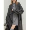 image:imageCHARTOU Women Open Front Long Cardigan Sweater Fall Slouchy Oversized Lapel Shawl Collar Overcoat Warm KnitwearDark Grey