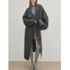 image:imageCHARTOU Women Open Front Long Cardigan Sweater Fall Slouchy Oversized Lapel Shawl Collar Overcoat Warm KnitwearDark Grey