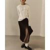 image:imageCHARTOU Women Ruffle Peplum Fuzzy Pullover Sweater Fall Casual Crewneck Long Sleeve Knit Jumper TopsWhite