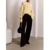 image:imageCHARTOU Women Ruffle Peplum Fuzzy Pullover Sweater Fall Casual Crewneck Long Sleeve Knit Jumper TopsYellow