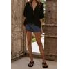 image:imageCHARTOU Women Ruffle Peplum Summer Tops V Neck Tie Front Short Sleeve T Shirts Casual BlousesBlack