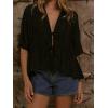 image:imageCHARTOU Women Ruffle Peplum Summer Tops V Neck Tie Front Short Sleeve T Shirts Casual BlousesBlack
