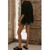 image:imageCHARTOU Women Ruffle Peplum Summer Tops V Neck Tie Front Short Sleeve T Shirts Casual BlousesBlack