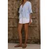 image:imageCHARTOU Women Ruffle Peplum Summer Tops V Neck Tie Front Short Sleeve T Shirts Casual BlousesBlue