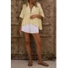 image:imageCHARTOU Women Ruffle Peplum Summer Tops V Neck Tie Front Short Sleeve T Shirts Casual BlousesYellow