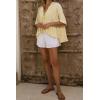 image:imageCHARTOU Women Ruffle Peplum Summer Tops V Neck Tie Front Short Sleeve T Shirts Casual BlousesYellow