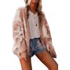 image:imageCHARTOU Women Sherpa Star Open Front Cardigan Sweaters Fall Winter Jumper Cute Top Button Down Knit CoatPink