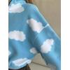 image:imageCHARTOU Women Stand Collar Front Zippered Pullover Sweatshirt Crop Heart Print Loose Fleece Hoodie Top CuteBlue