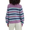 image:imageCHARTOU Women Stripe Chunky Cardigan Sweaters Fall Trendy Color Block Long Sleeve Knit Sweater CoatsPurple