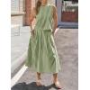 image:imageCHARTOU Women Striped Two Pieces Skirt Sets Summer Sleeveless Tank Top Elastic Waist Maxi Skirt Matching Lounge SetsArmy Green