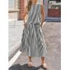 image:imageCHARTOU Women Striped Two Pieces Skirt Sets Summer Sleeveless Tank Top Elastic Waist Maxi Skirt Matching Lounge SetsBlack