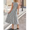 image:imageCHARTOU Women Striped Two Pieces Skirt Sets Summer Sleeveless Tank Top Elastic Waist Maxi Skirt Matching Lounge SetsBlack