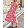 image:imageCHARTOU Women Striped Two Pieces Skirt Sets Summer Sleeveless Tank Top Elastic Waist Maxi Skirt Matching Lounge SetsRed