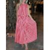 image:imageCHARTOU Women Striped Two Pieces Skirt Sets Summer Sleeveless Tank Top Elastic Waist Maxi Skirt Matching Lounge SetsRed