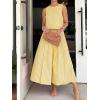image:imageCHARTOU Women Striped Two Pieces Skirt Sets Summer Sleeveless Tank Top Elastic Waist Maxi Skirt Matching Lounge SetsYellow