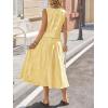 image:imageCHARTOU Women Striped Two Pieces Skirt Sets Summer Sleeveless Tank Top Elastic Waist Maxi Skirt Matching Lounge SetsYellow