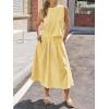 image:imageCHARTOU Women Striped Two Pieces Skirt Sets Summer Sleeveless Tank Top Elastic Waist Maxi Skirt Matching Lounge SetsYellow