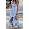 image:imageCHARTOU Women Two Pieces Skirt Sets Summer Cut Out HiLow Crochet Knit Long DressesBlue