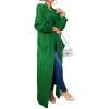 image:imageCHARTOU Womens 2023 Fall Chunky Cable Knit Long Sleeve Open Front Cardigan SweaterGreen