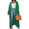 image:imageCHARTOU Womens 2023 Fall Chunky Cable Knit Long Sleeve Open Front Cardigan SweaterGreen