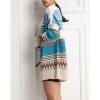 image:imageCHARTOU Womens 2025 Fall Buckle Cardigan Lightweight Boho Contrast Color Knit Oversized SweaterBlue