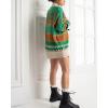 image:imageCHARTOU Womens 2025 Fall Buckle Cardigan Lightweight Boho Contrast Color Knit Oversized SweaterGreen