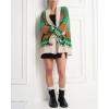 image:imageCHARTOU Womens 2025 Fall Buckle Cardigan Lightweight Boho Contrast Color Knit Oversized SweaterGreen