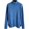 image:imageCHARTOU Womens Casual 2 Piece Knit Sweater Pants Set Turtleneck Jumper Wide Leg Pants OutfitsBlue