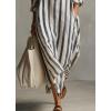 image:imageCHARTOU Womens Casual Striped Shirt Dress Long Sleeve Summer Boho Vacation Tunic Lapel Slit Loose Maxi DressBlue