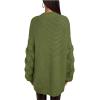 image:imageCHARTOU Womens Chunky Knitted Basket Weave Long Sleeve Open Front Cardigan Sweater TopsArmy Green