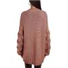 image:imageCHARTOU Womens Chunky Knitted Basket Weave Long Sleeve Open Front Cardigan Sweater TopsCoffee