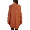 image:imageCHARTOU Womens Chunky Knitted Basket Weave Long Sleeve Open Front Cardigan Sweater TopsOrange