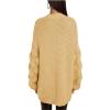 image:imageCHARTOU Womens Chunky Knitted Basket Weave Long Sleeve Open Front Cardigan Sweater TopsYellow