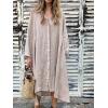image:imageCHARTOU Womens Cotton Linen Shirt Dress Long Sleeve Summer Casual Button Down Oversized Coverup Beach DressApricot