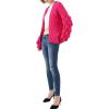 image:imageCHARTOU Womens Cute Lantern Sleeve Cable Knit Sweater Jacket Crochet Open Front CardiganRosy