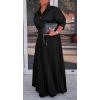 image:imageCHARTOU Womens Elastic High Waist Full Length Chiffon Flowy Swing Pleated Long SkirtBlack