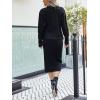 image:imageCHARTOU Womens Fall Chunky Cable Knit Bodycon Skirt 2 Piece Outfit Sweater SetBlack